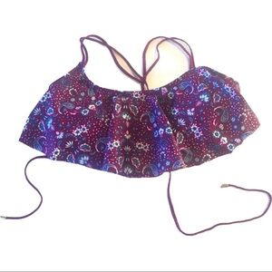 Arizona Jeans Women Maroon Paisley Bikini Top Sz XL NWT Tankini